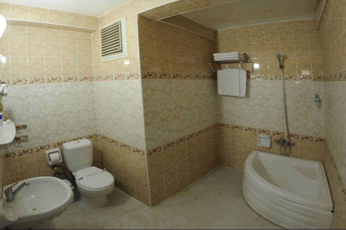Premium Quadruple Room | Bathroom | Shower, free toiletries, hair dryer, slippers
