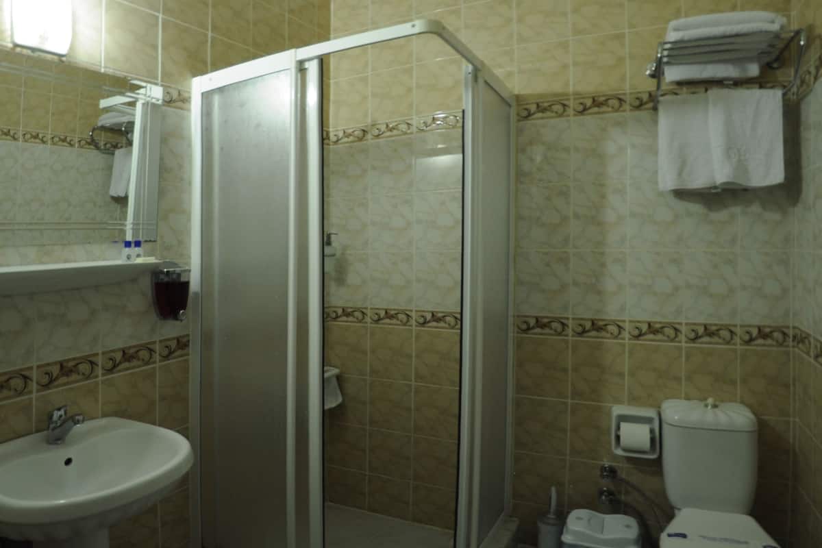 Regadera, amenidades de baño gratuitas, secadora de cabello, pantuflas
