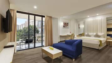Hypo-allergenic bedding, down duvets, memory-foam beds, minibar