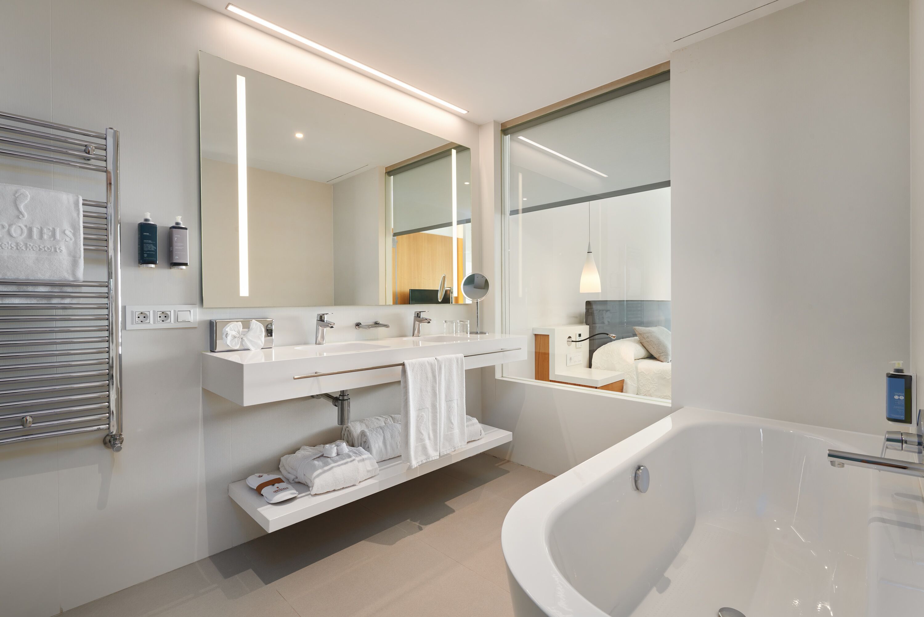 free toiletries, hair dryer, towels