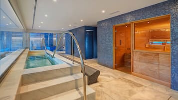 Sauna, hot tub, body treatments, hot stone massages, sports massages