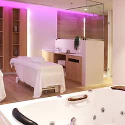 Sauna, hot tub, body treatments, hot stone massages, sports massages