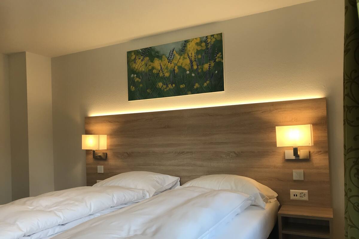 Ropa de cama de alta calidad, cortinas blackout y insonorización