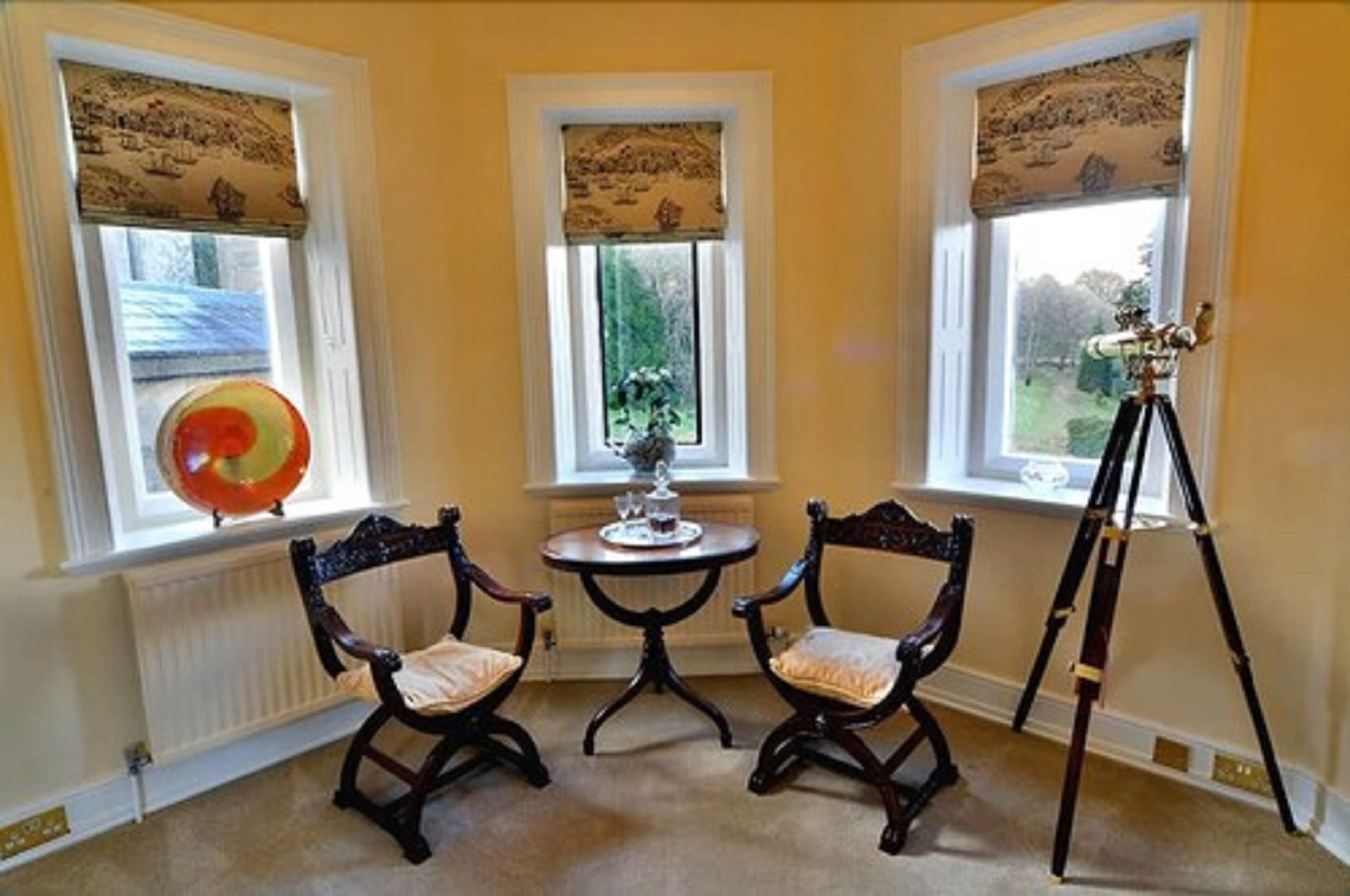 turret room | living area | 42-inch smart tv with digital channels