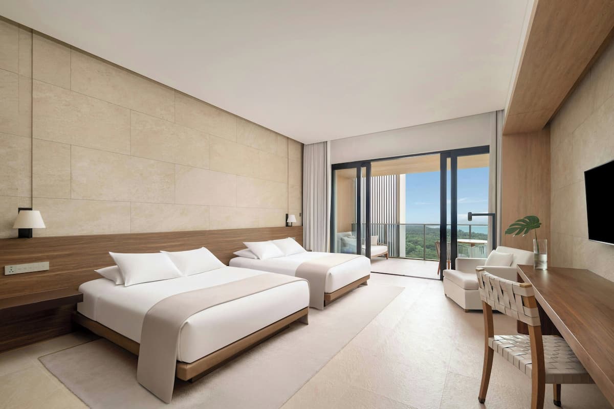 Premium Room, 2 Double Beds, Non Smoking, Ocean View (Balcony) | 1 bedroom, premium bedding, down comforters, minibar