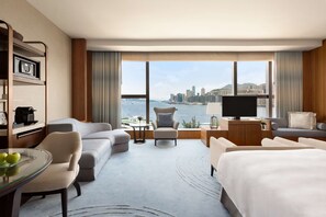 Premier Sea View Twin Room | Minibar, in-room safe, desk, laptop workspace - Kerry Hotel Hong Kong by Shangri-la (Kowloon)