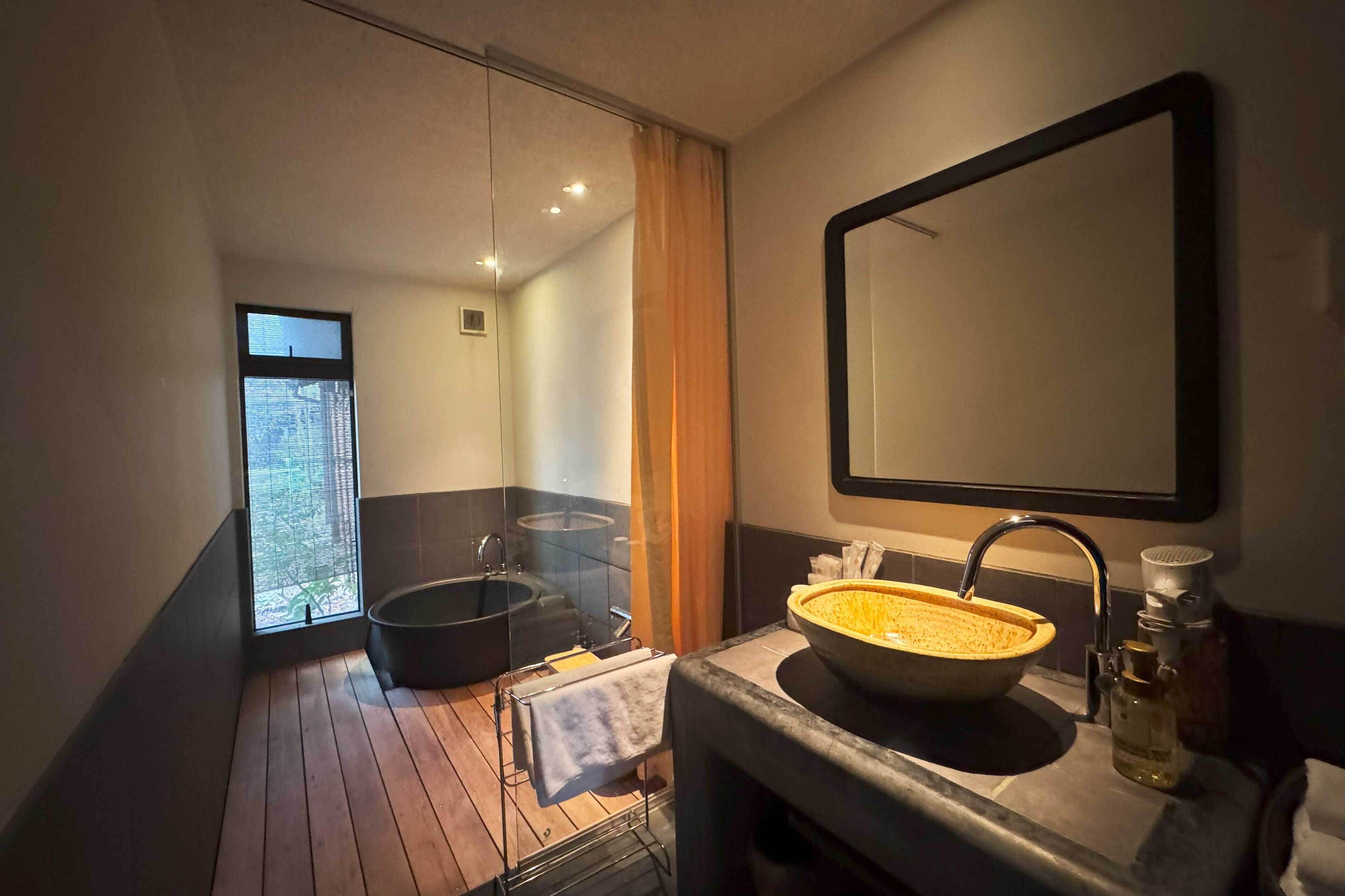 Japanese Style Townhouse | Bathroom | Separate tub and shower, deep soaking tub, free toiletries, hair dryer