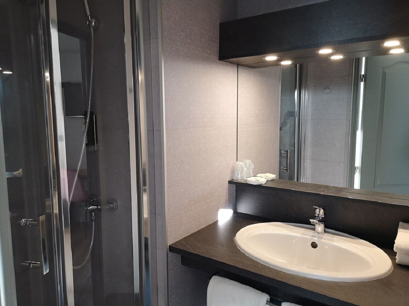 free toiletries, hair dryer, towels, soap