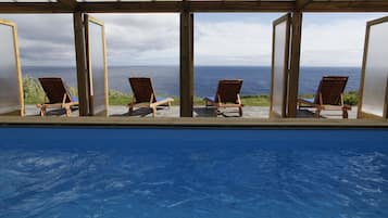 Indoor pool, sun loungers