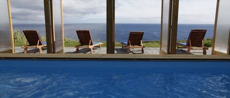 Indoor pool, sun loungers