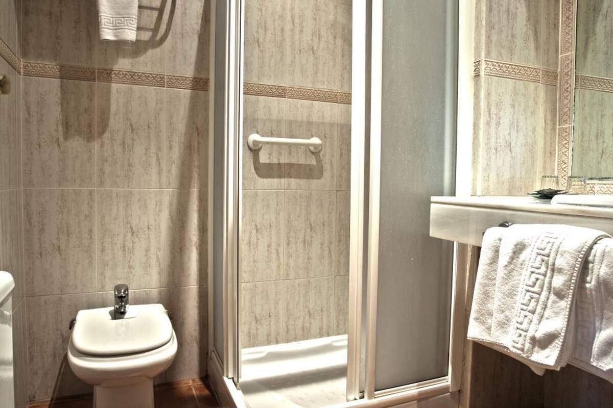 free toiletries, hair dryer, towels