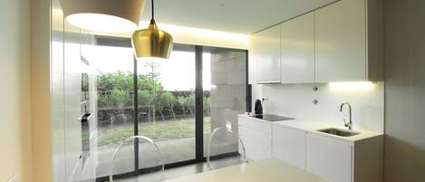 Departamento, 1 habitación | Cocina privada | Refrigerador, microondas, horno y parrilla de estufa