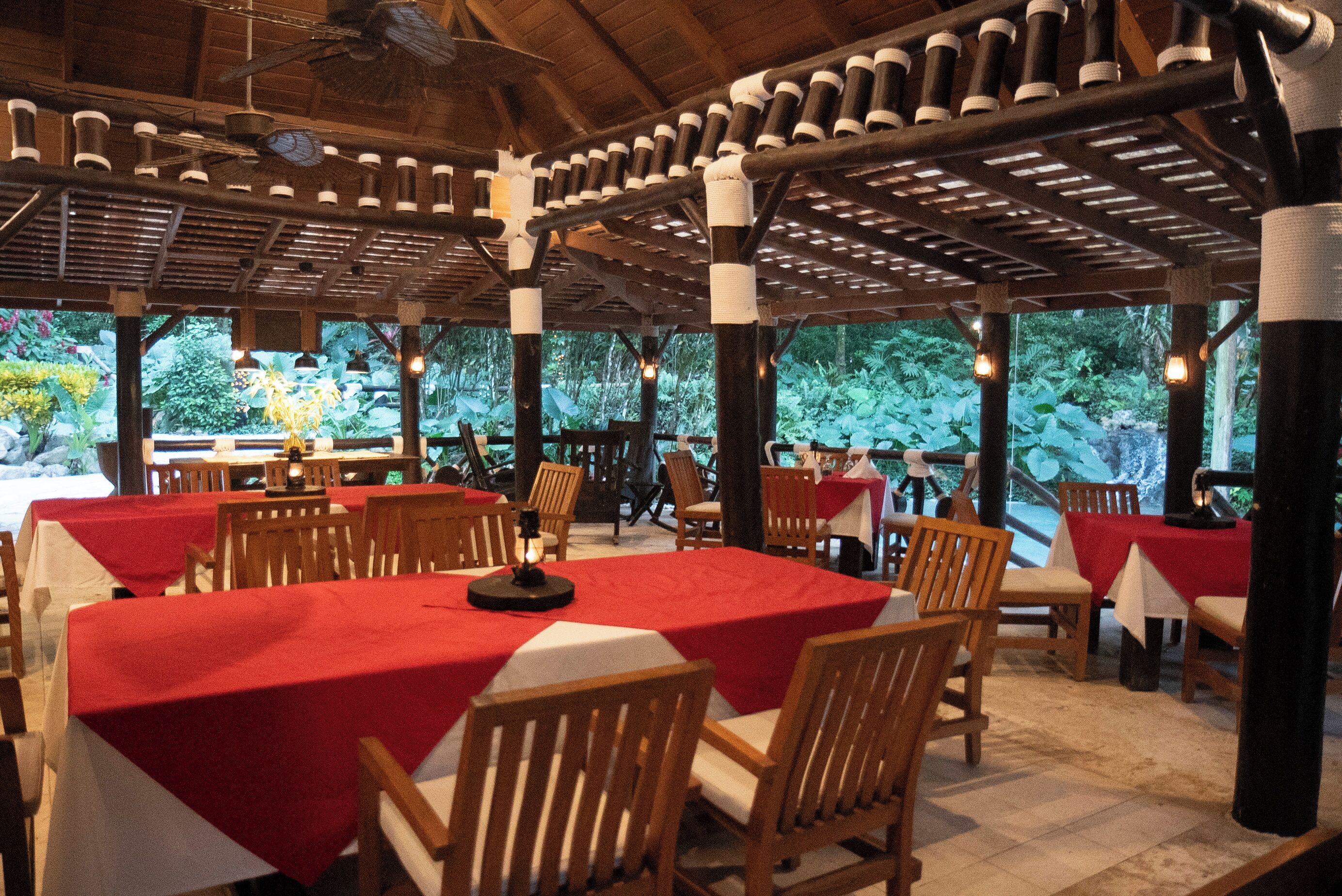 breakfast, lunch served; local and international cuisine, garden views