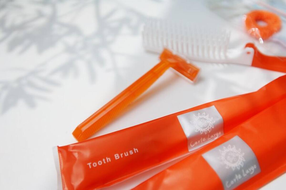 spring water bathtub, free toiletries, hair dryer, slippers