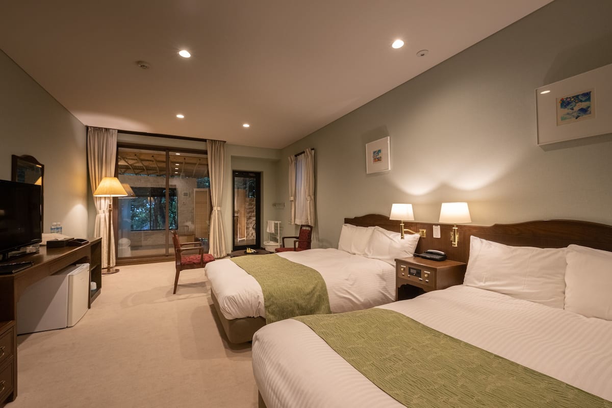 Deluxe Twin Room with Open Air Bath, Annex | Minibar, in-room safe, desk, free WiFi