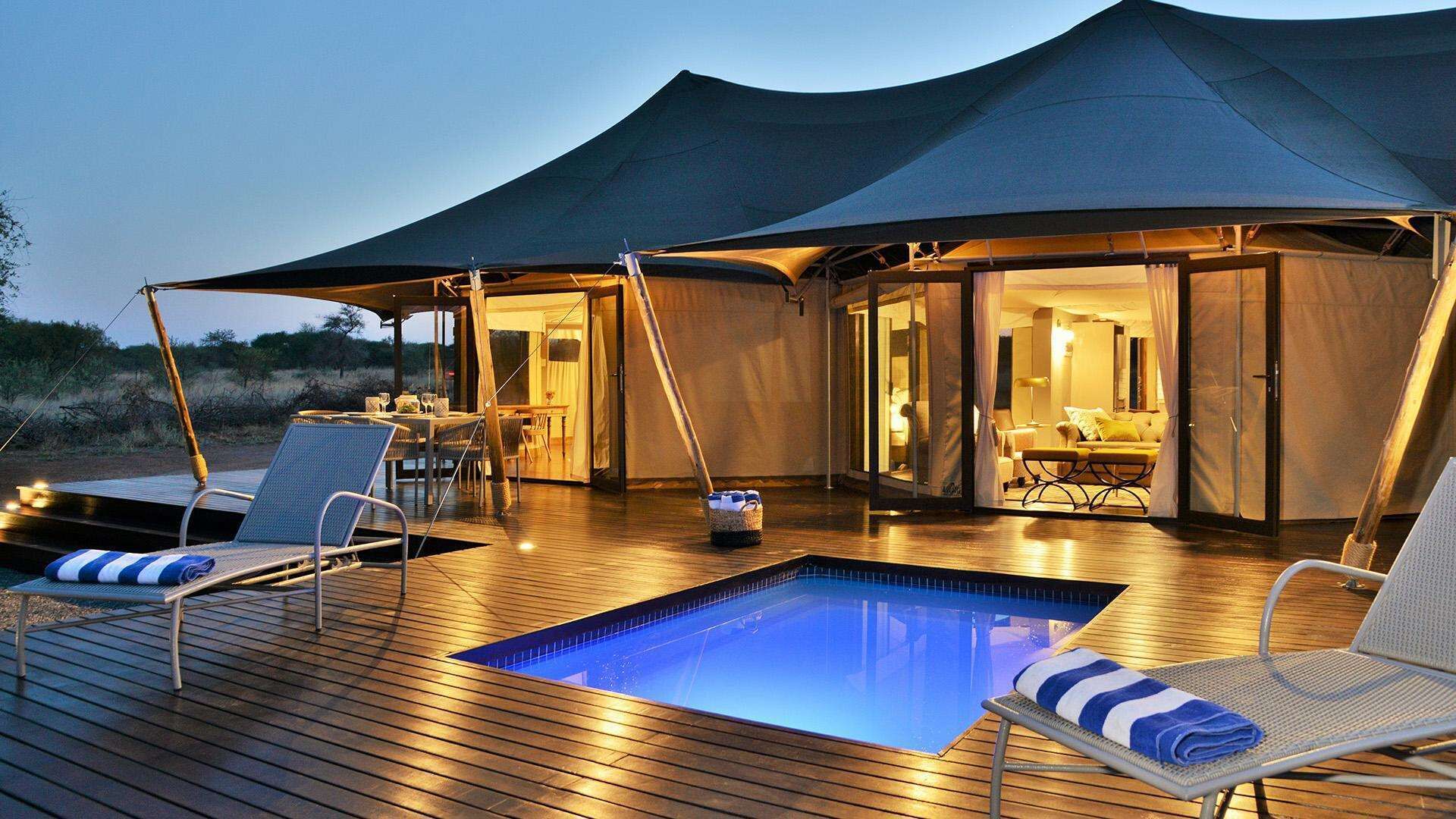 Luxury Tent | Premium bedding, down duvets, in-room safe, desk