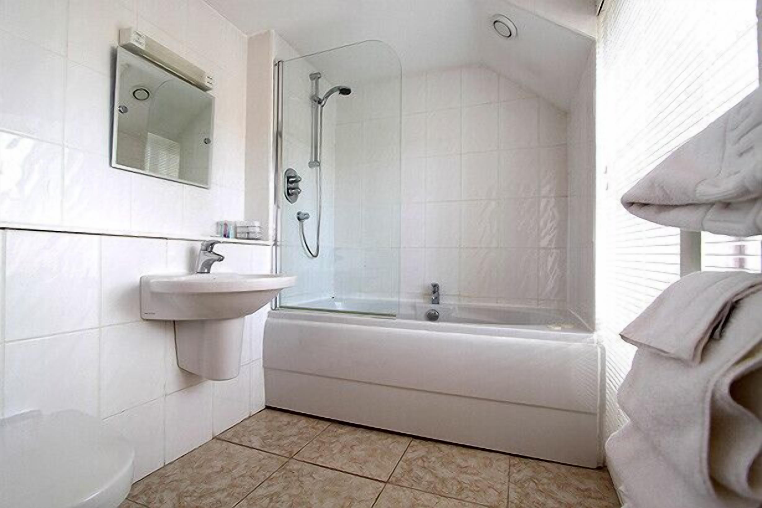 free toiletries, hair dryer, towels