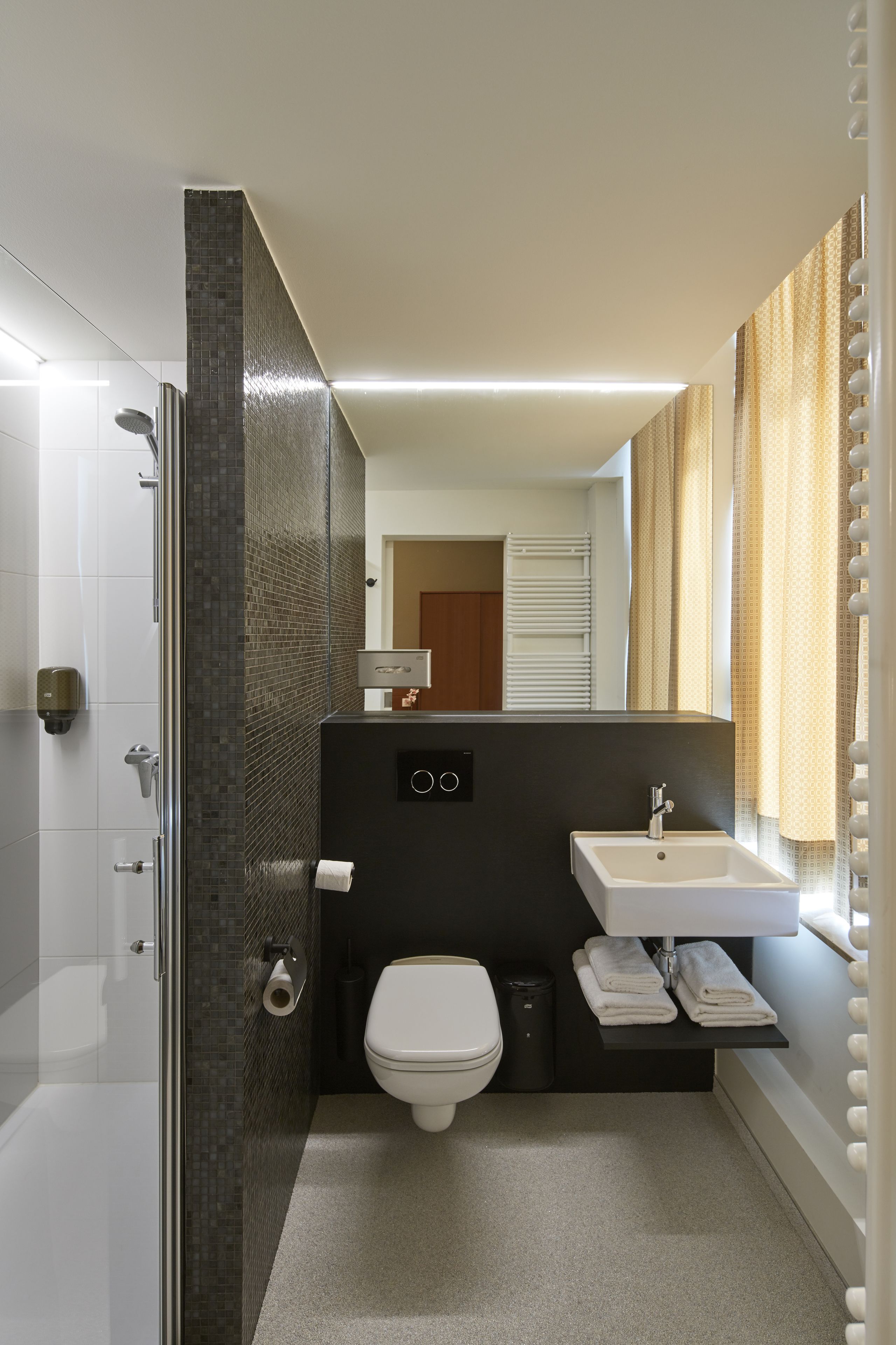 double or twin room | bathroom | shower, hydromassage showerhead, eco-friendly toiletries, hair dryer