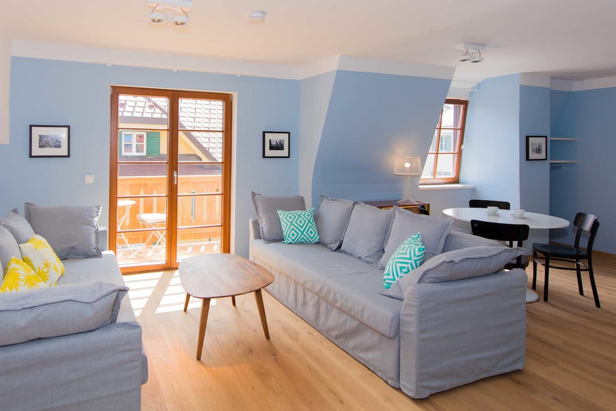 Apartment, 1 Bedroom, Balcony, Mountain View (+ 80 EUR cleaning fee per stay) | Living area | Flat-screen TV