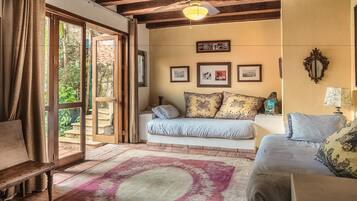 Junior Twin Room, 2 Double Beds, Patio, Garden View | 1 bedroom, minibar, in-room safe, iron/ironing board