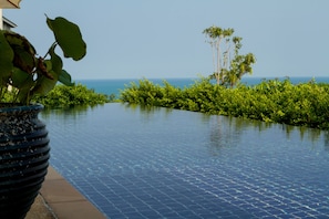 Outdoor pool, pool loungers