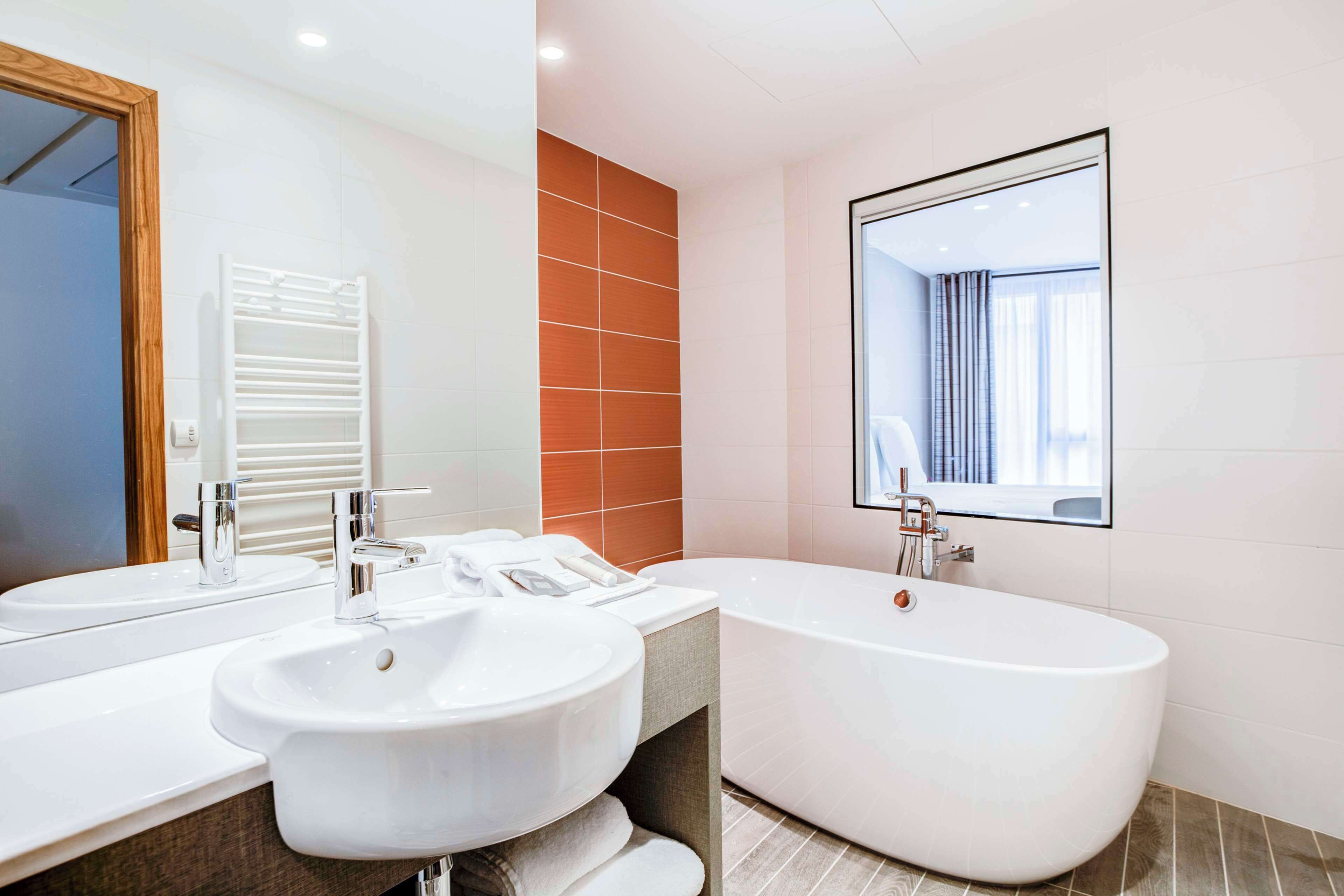 free toiletries, hair dryer, towels