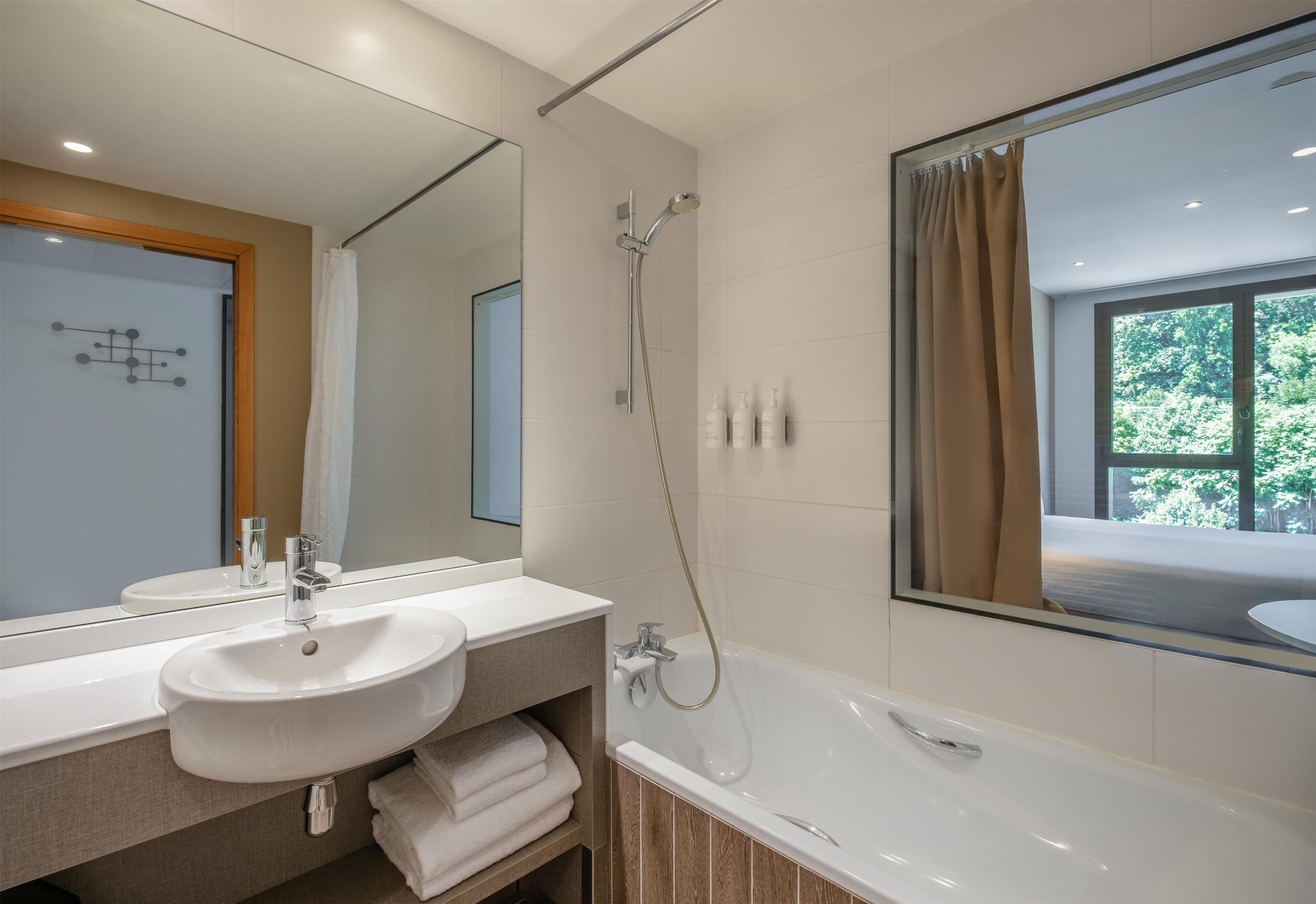 free toiletries, hair dryer, towels