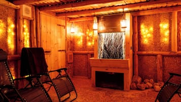 Sauna, hot tub, body treatments, aromatherapy, hot stone massages