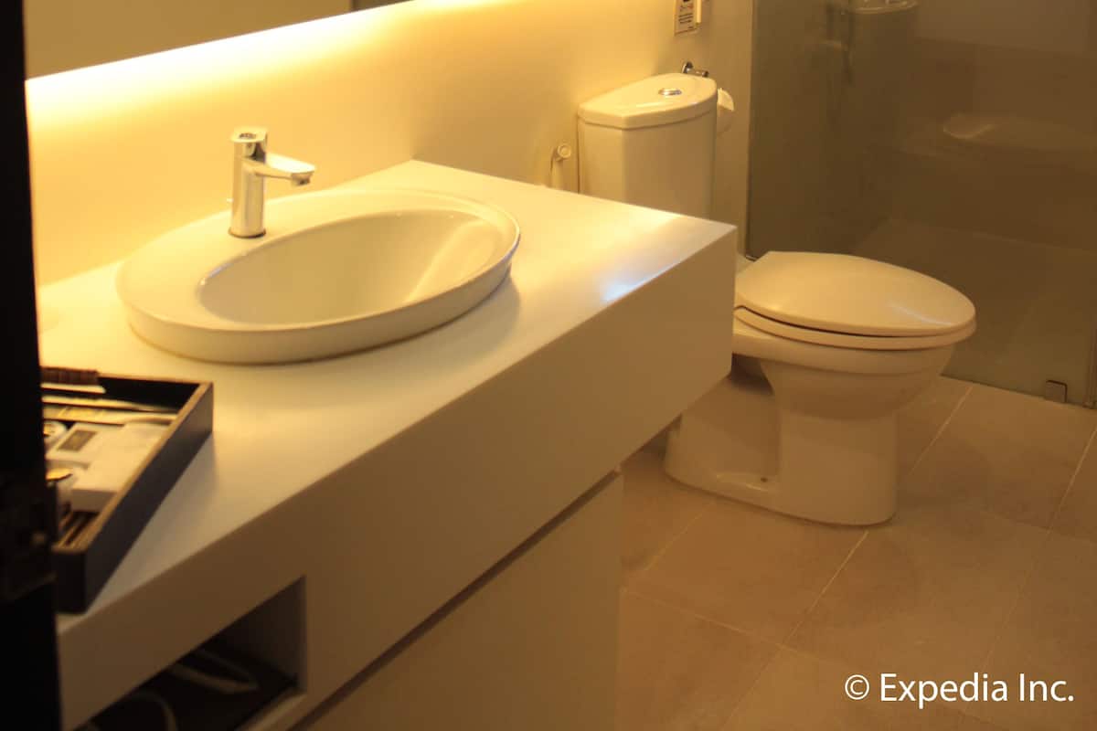 double deluxe | bathroom | shower, free toiletries, hair dryer, bathrobes