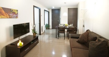 Standard Apartment, 2 Bedrooms | Living room | Flat-screen TV, DVD player