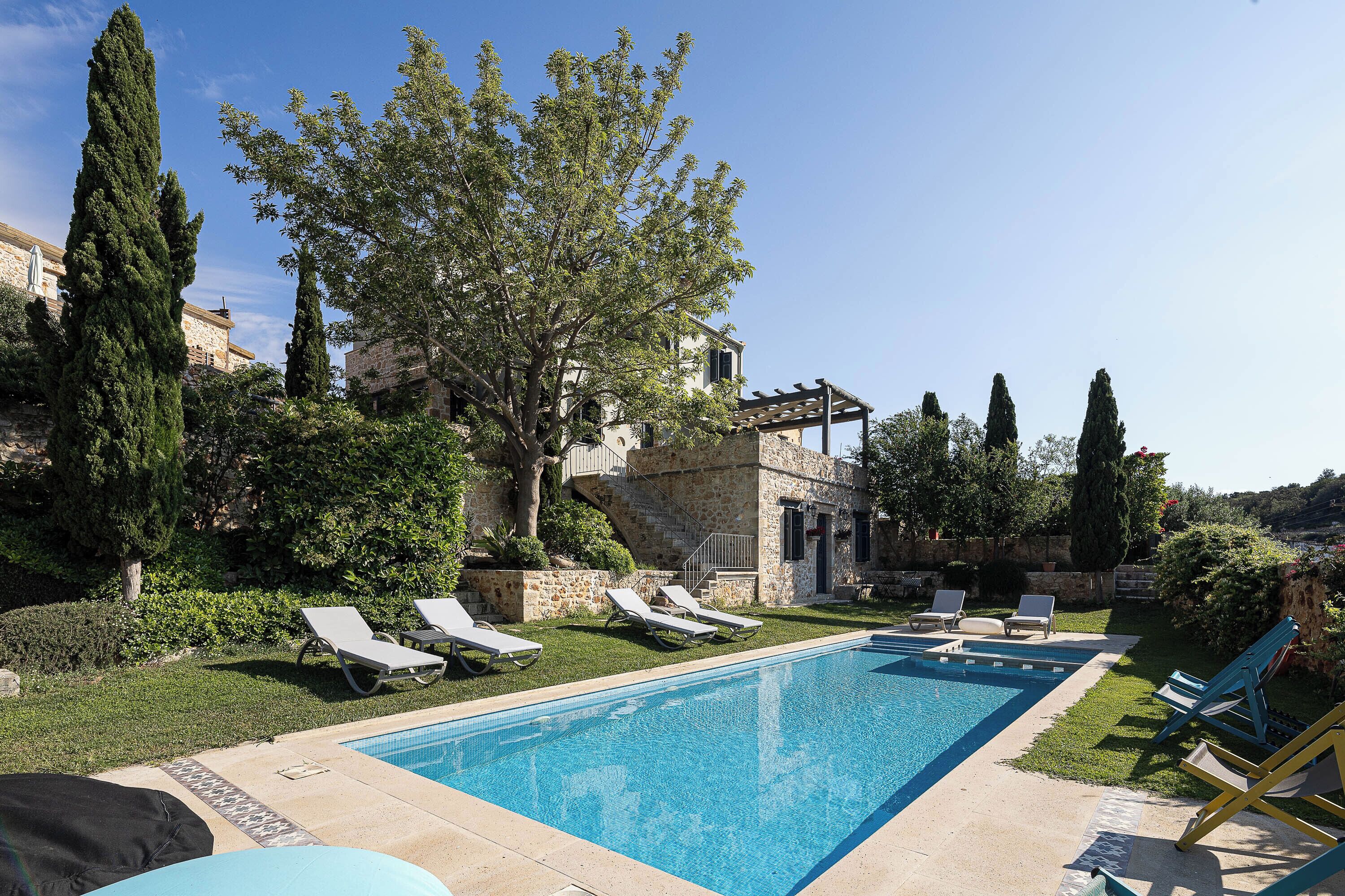 Deluxe-Villa, 4 Schlafzimmer, eigener Pool (Ι) | Blick auf den Garten