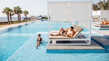 4 piscines extérieures, tentes de plage, parasols de plage
