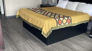 Desk, free WiFi, bed sheets