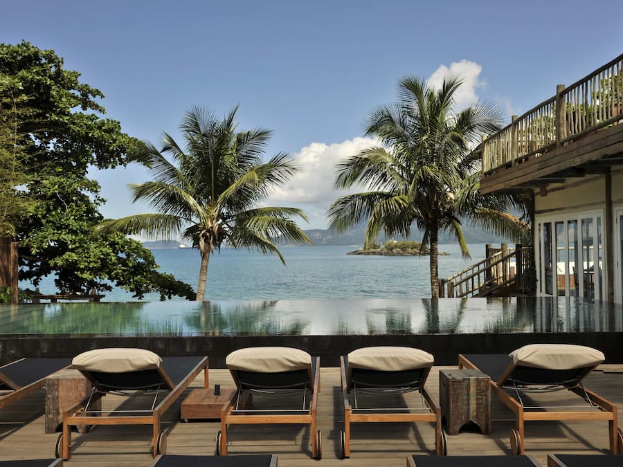 Outdoor pool, pool loungers
