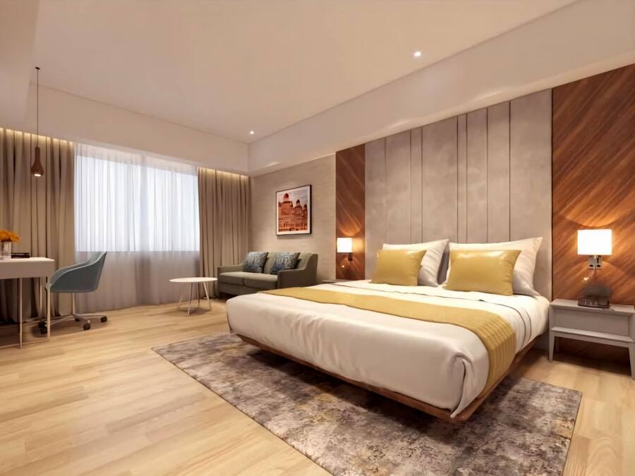 Rom – premium, 1 kingsize-seng | Sengetøy av topp kvalitet, minibar og safe på rommet