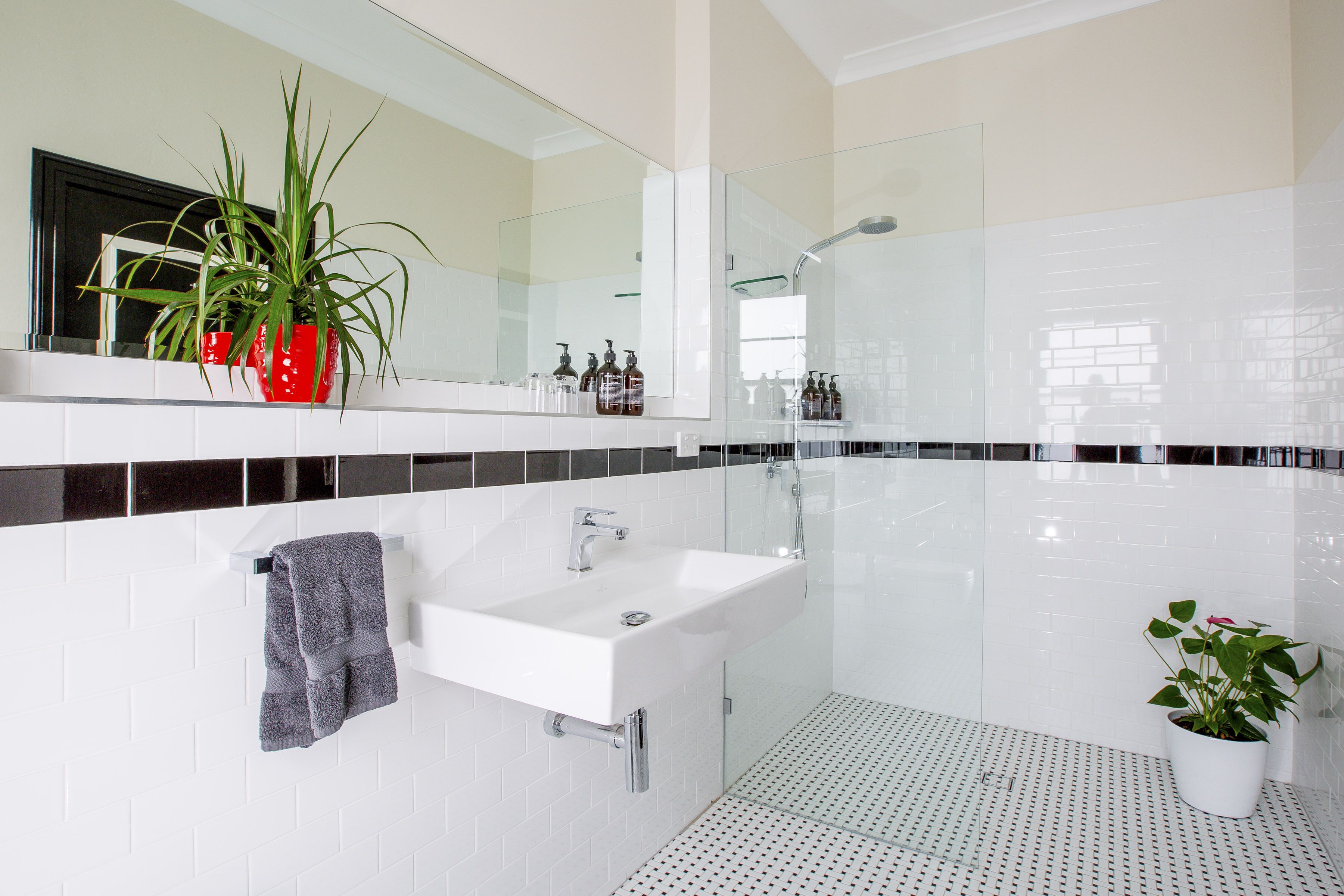 Standard Room No Pets | Bathroom | Designer toiletries, hair dryer, towels