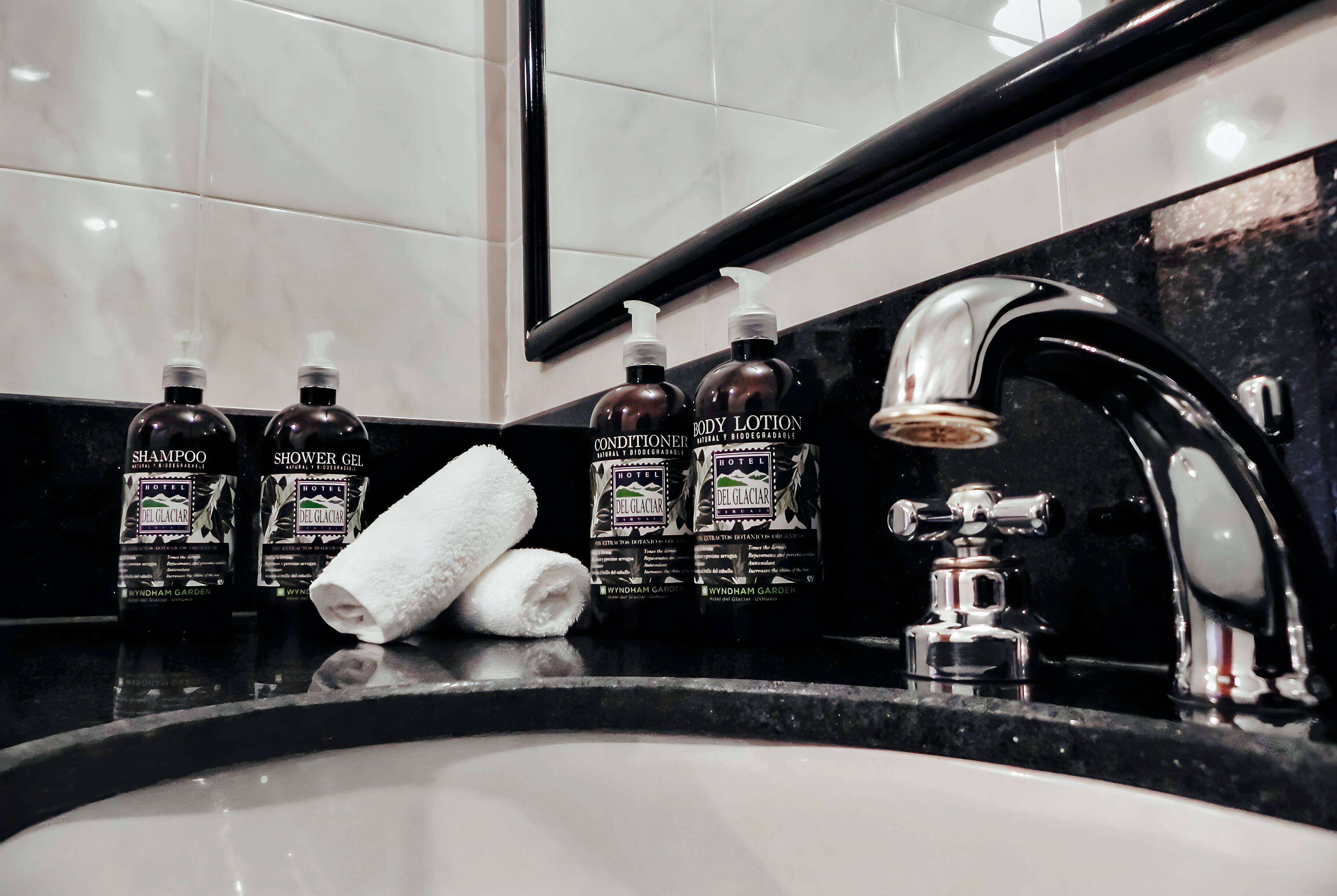 combined shower/bathtub, free toiletries, hair dryer, bidet