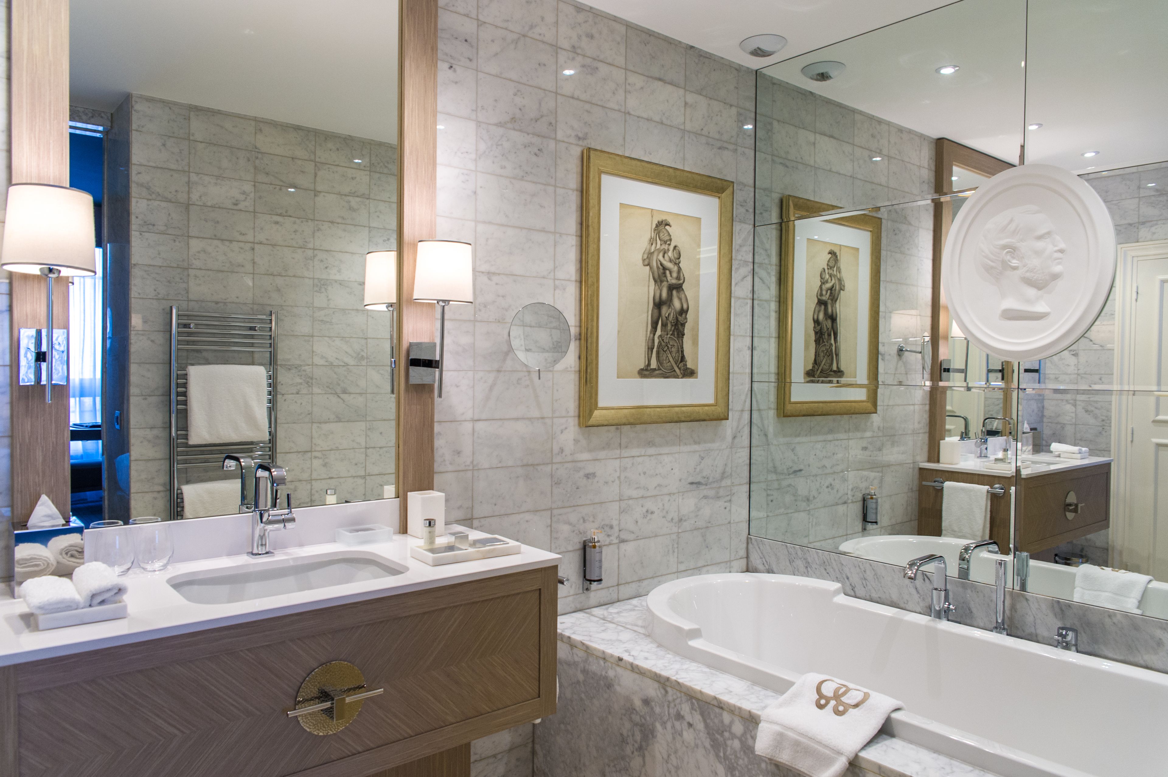 prestige junior suite 1 | bathroom | designer toiletries, hair dryer, bathrobes, slippers