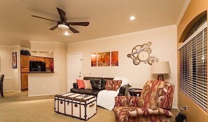 Condo, 1 Bedroom, Pool View | Living area | DVD player
