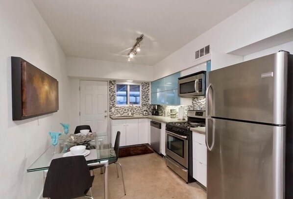Condo, 2 Bedrooms | Private kitchen | Fridge, microwave, coffee/tea maker