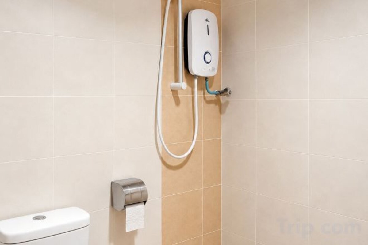 Shower, eco-friendly toiletries, hair dryer, bidet