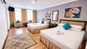 Executive Quadruple Room | Egyptian cotton sheets, premium bedding, down comforters, pillowtop beds - Royal Queenspark Hotel (Malacca City)