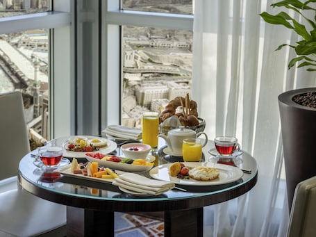 Premium bedding, memory foam beds, in-room safe, desk