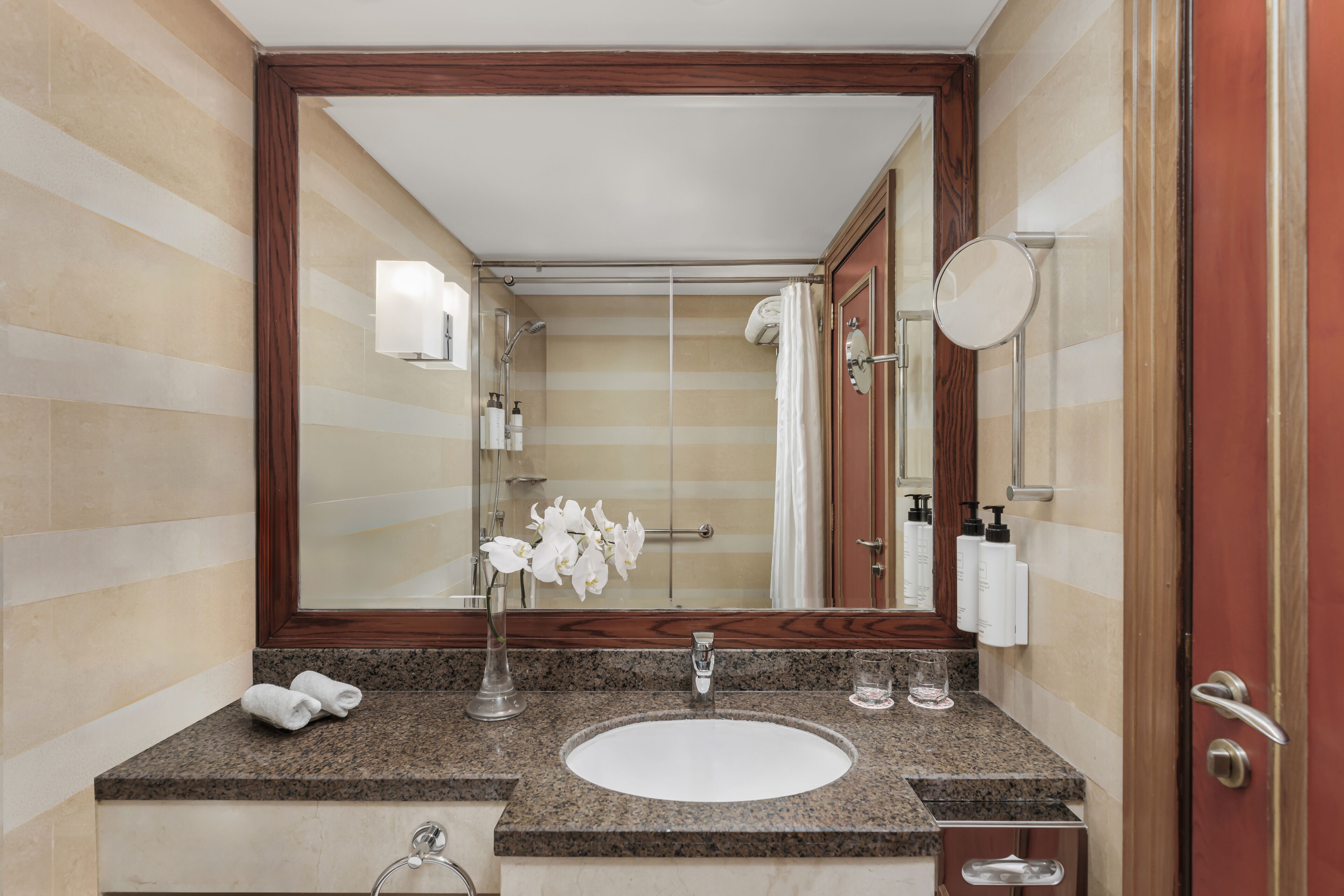 free toiletries, hair dryer, towels, soap