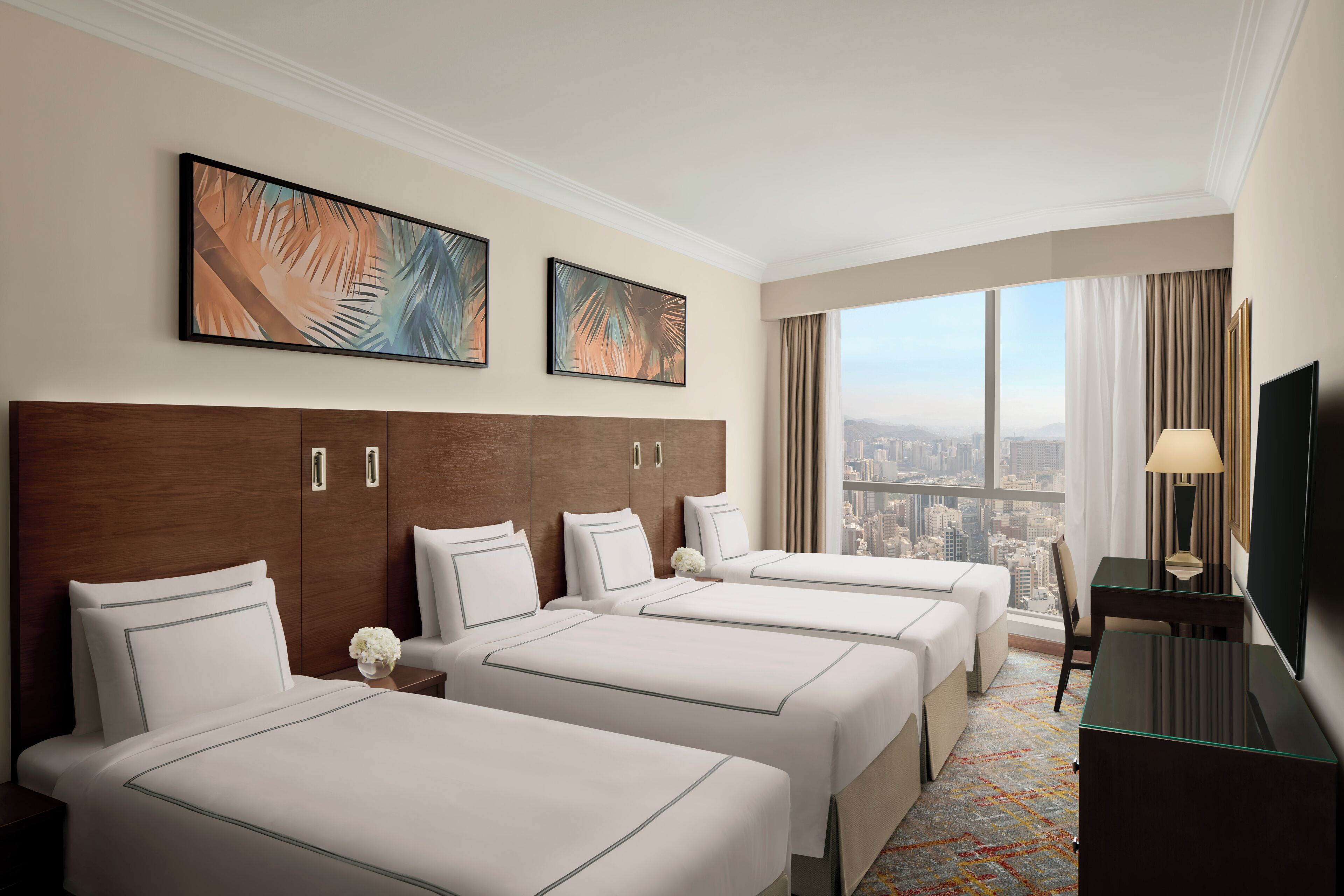 Classic Quadruple Room, City View | Premium bedding, memory foam beds, in-room safe, desk