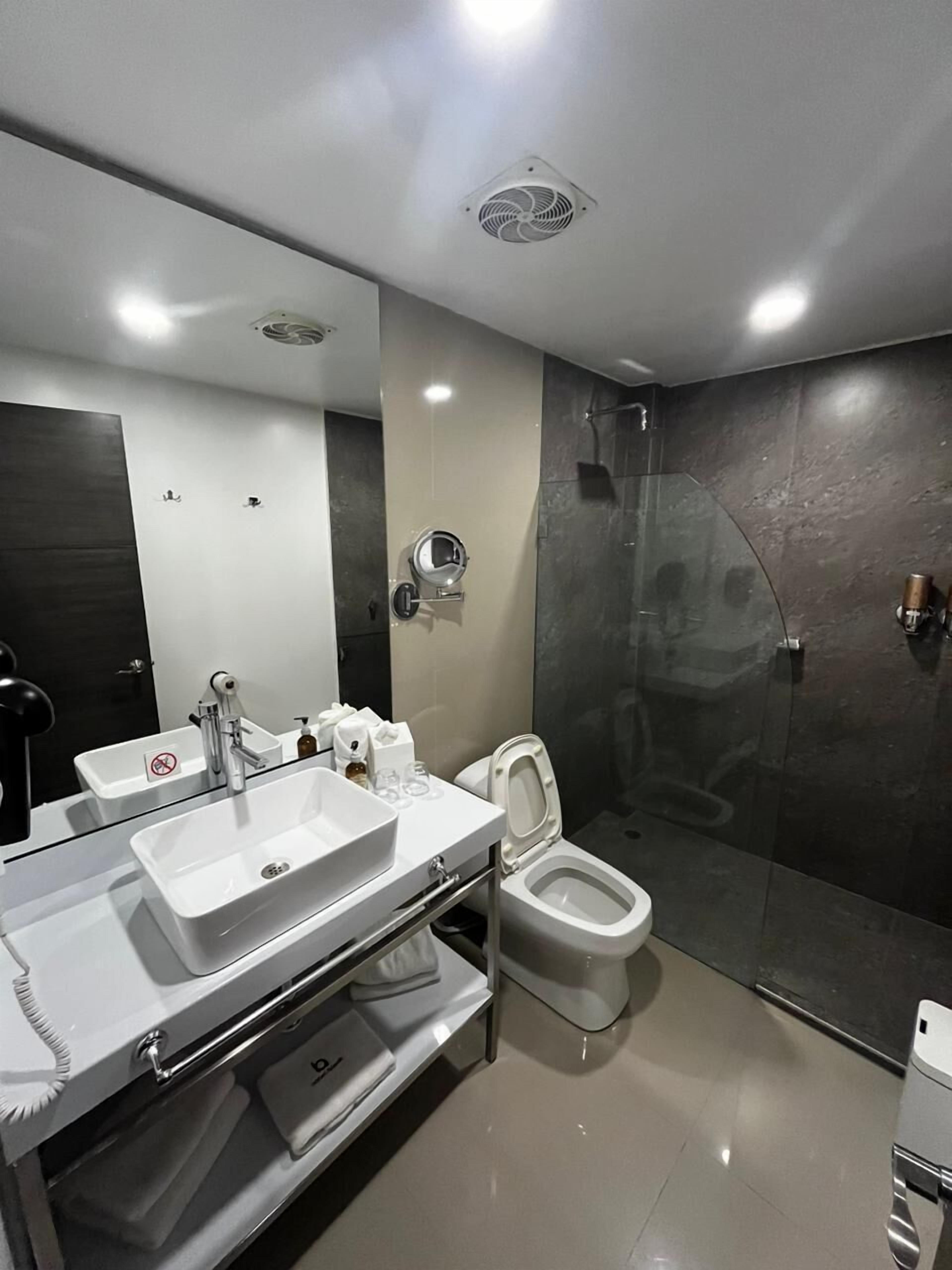 Habitación de diseñador | Baño | Amenidades de baño gratuitas, secadora de cabello, batas, bidet 