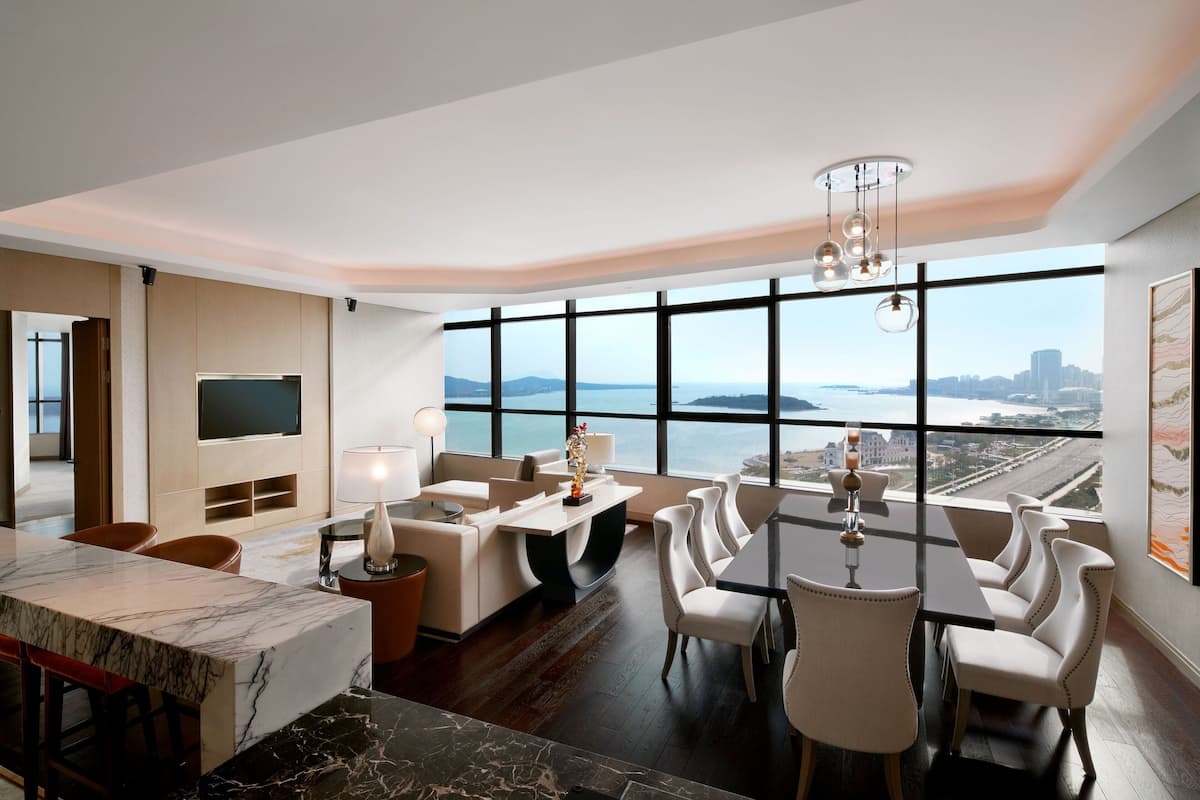 Presidential Suite, 2 Bedrooms, Ocean View | Living room | LCD TV