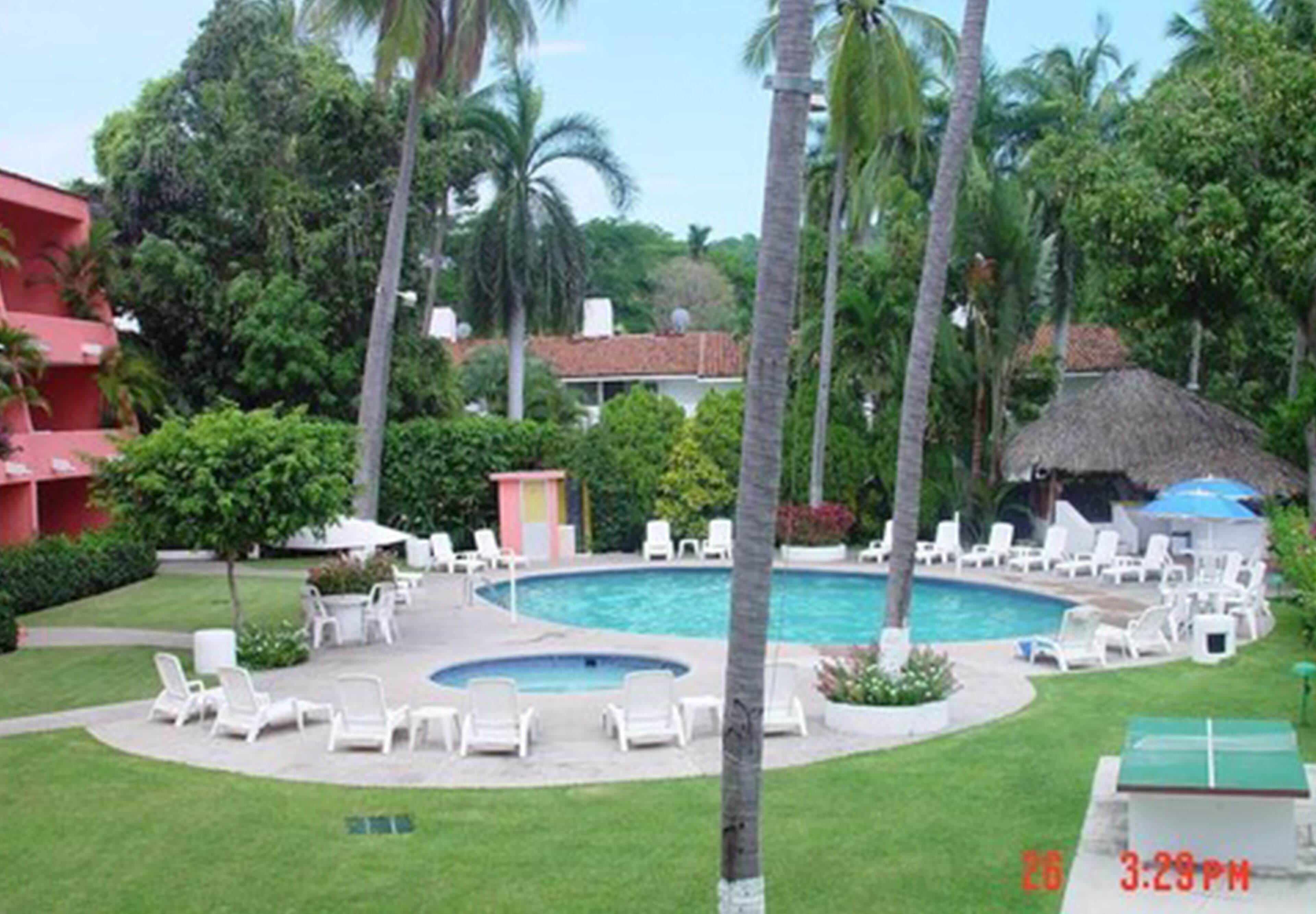 outdoor pool, open 8:00 am to 8:00 pm, pool umbrellas, pool loungers