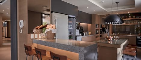 Daily self-serve breakfast for a fee