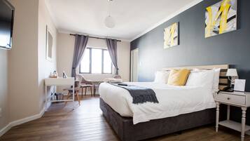 Desk, blackout curtains, iron/ironing board, free WiFi